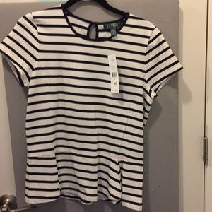 Ralph Lauren stripe blouse with peplum
